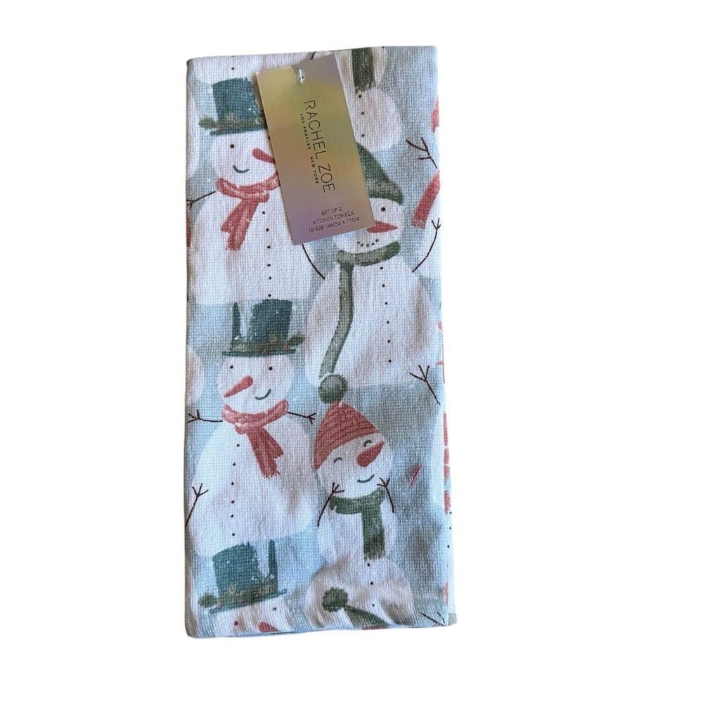 Rachel Zoe Christmas Holiday Kitchen Towels (3)‎ Snowman Holiday New